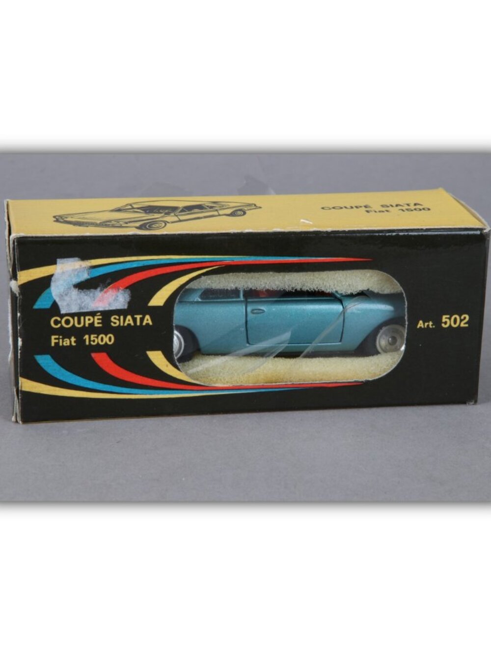 Politoys-M No. 502 Fiat-Siata 1500 Car Blue Made in Italy 1/43 Scale W/BOX